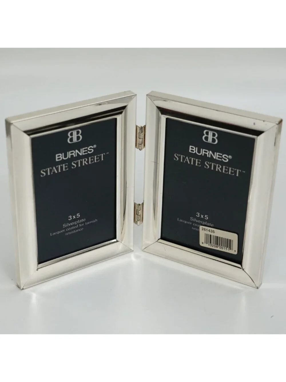Burnes State Street Double Frame Silverplate Folding for Two 3x5s